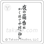 夜の蘭香にかくれてや花白し — Semi-Cursive